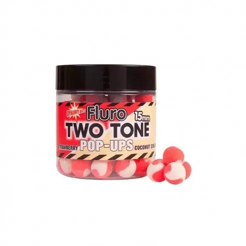 Плавающие Бойлы Dynamite Baits Two Tone Pop Ups Strawberry Coconut 15mm