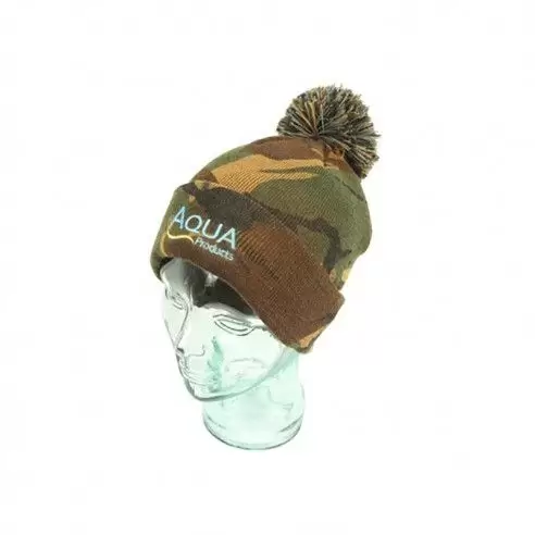 Aqua Camo Bobble Hat