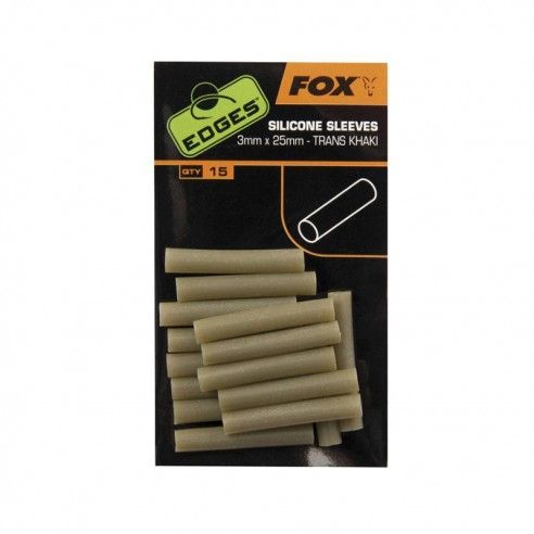Fox Edges Silicone Sleeves 3mm x 25mm - Trans Khaki