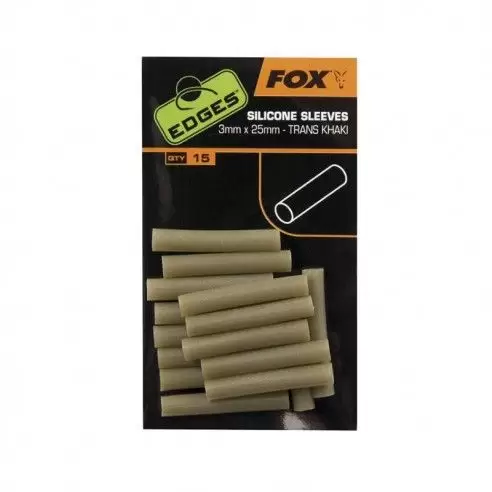 Fox Edges Silicone Sleeves 3mm x 25mm - Trans Khaki|Krante.LT|Home