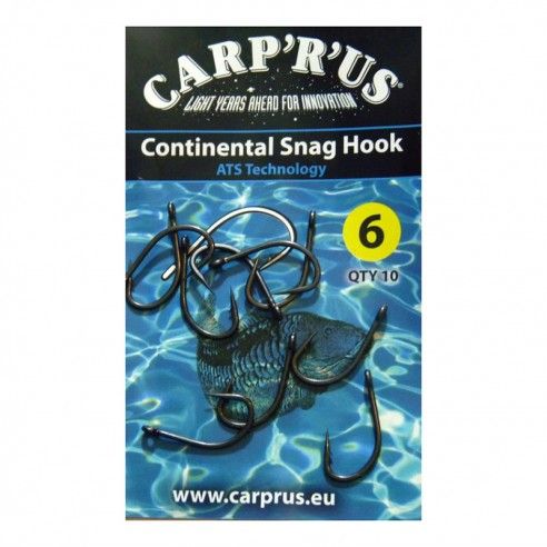 Carp'R'Us Angelhaken Karpfen 10 Stück ATS Continental Snag Hook size 2/4/6 
