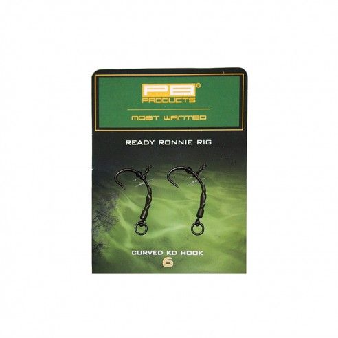 PB Products Ready Ronnie Rig Curved KD Hook Size 6 2pcs