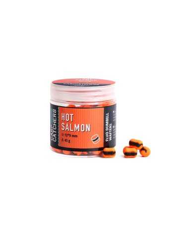 Carp Catchers KDA Fluo Dumbell Wafters Hot Salmon 12x9mm Gaudiminiai Boiliai