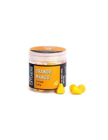 Carp Catchers KDA Fluo Snail Shell Wafters Orange Mango 15x12mm|Krante.LT|Boilies