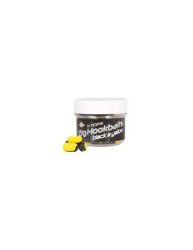 Dynamite Baits N-Ticers Zig Black&Yellow Pop Ups 12x6mm Plaukiantys Boiliai