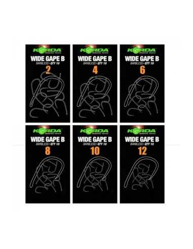 Korda Wide Gape Hooks Barbless Kabliukai Be Užkarpėlių